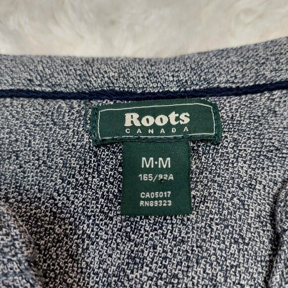 Roots 100% Cotton Gray Long Sleeve Button Up V-Neck Sweater Dress v - Picture 7 of 8